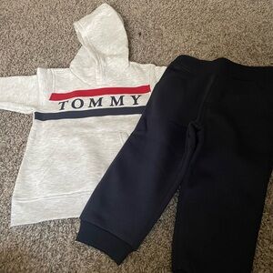Cream and black 2 piece Tommy Hilfiger set for boys
